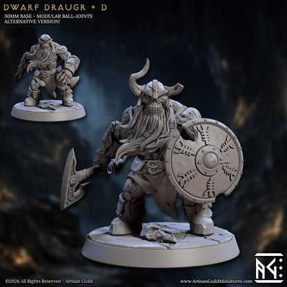 Undead Dwarf, Draugr Pose D - Curse of Goldvein - Unpainted Miniature
