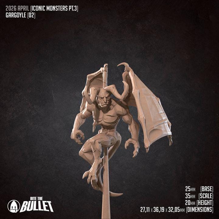Gargoyles - 32mm, 35mm Scale - Unpainted Miniature