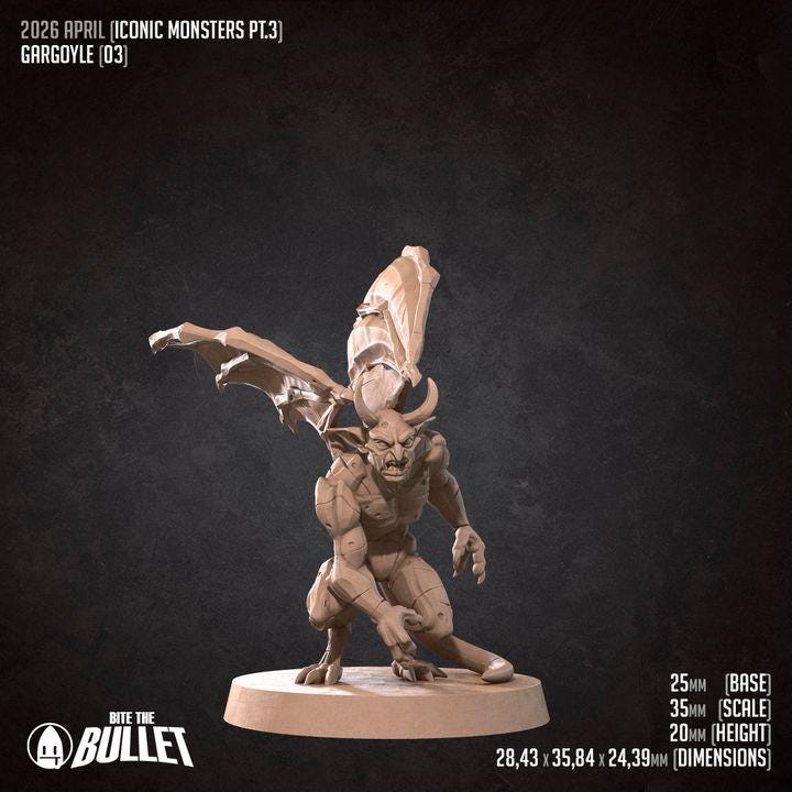 Gargoyles - 32mm, 35mm Scale - Unpainted Miniature