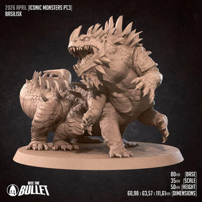 Basilisk - 32mm, 35mm Scale - Unpainted Miniature