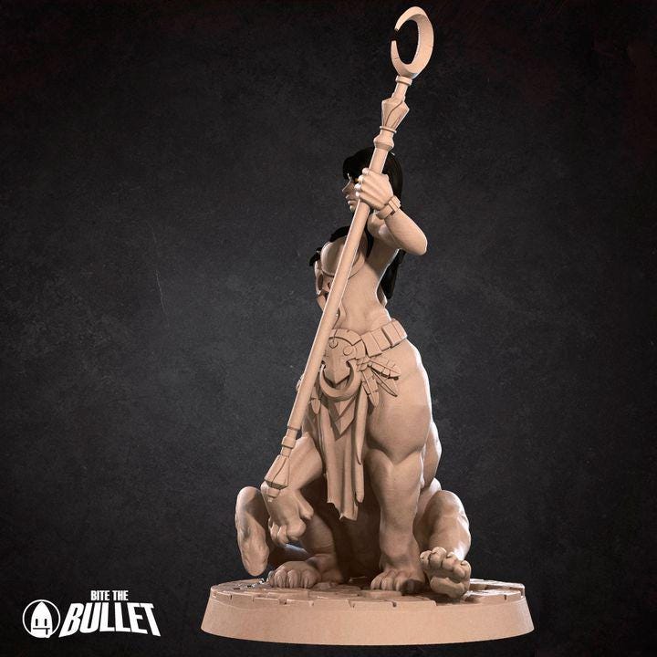 Laia, Gilded Lamia, Pinup - 32mm, 35mm Scale - Unpainted Miniature