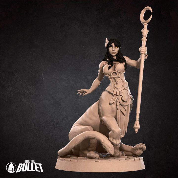 Laia, Gilded Lamia, Pinup - 32mm, 35mm Scale - Unpainted Miniature