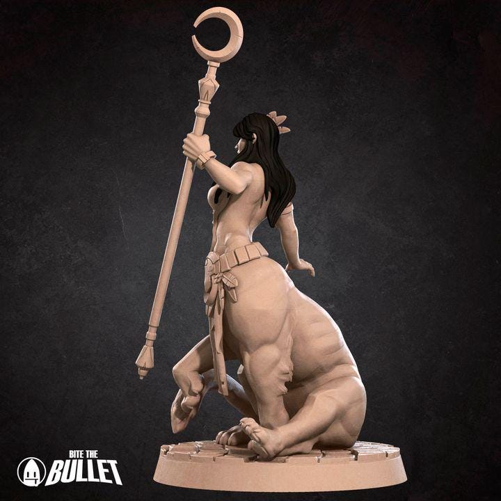 Laia, Gilded Lamia, Pinup - 32mm, 35mm Scale - Unpainted Miniature