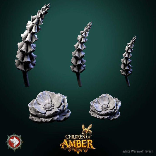 Flower Terrain - 32mm Scale - Unpainted Miniature