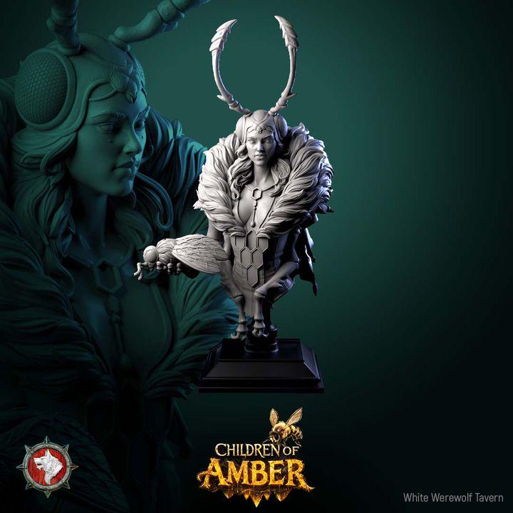 Amber Queen, Bug Woman - Unpainted Miniature Bust