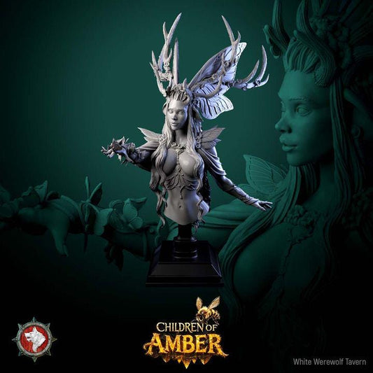 Pale Wanderer, Female Druid - Unpainted Miniature Bust