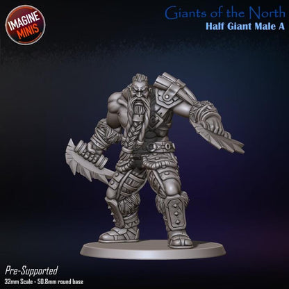 Half Giant Male, Pose A - Giants of the North - Unpainted Miniature