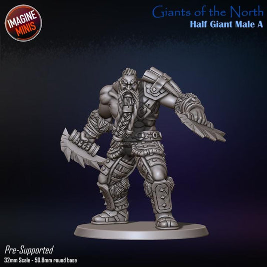 Half Giant Male, Pose A - Giants of the North - Unpainted Miniature