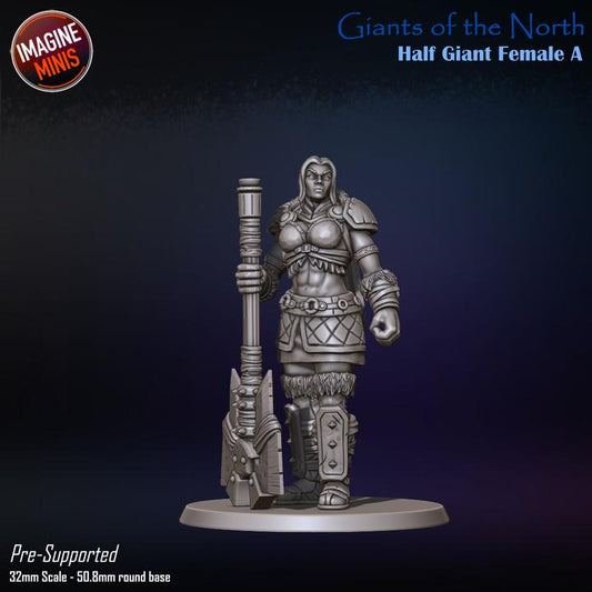 Half Giant Female, Pose A - Giants of the North - Unpainted Miniature