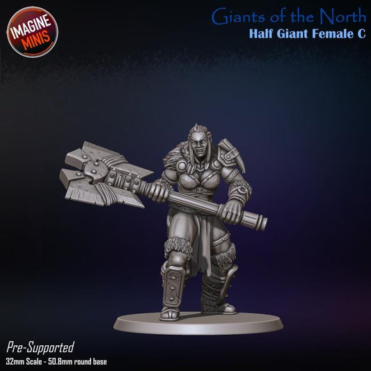Half Giant Female, Pose C - Giants of the North - Unpainted Miniature