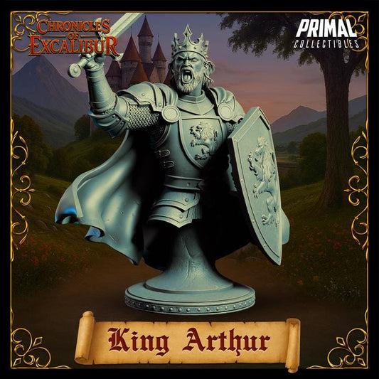 Human King, King Arthur - Unpainted Miniature Bust