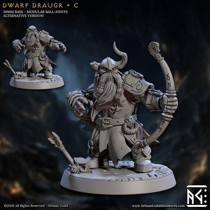 Undead Dwarf, Draugr Pose C - Curse of Goldvein - Unpainted Miniature