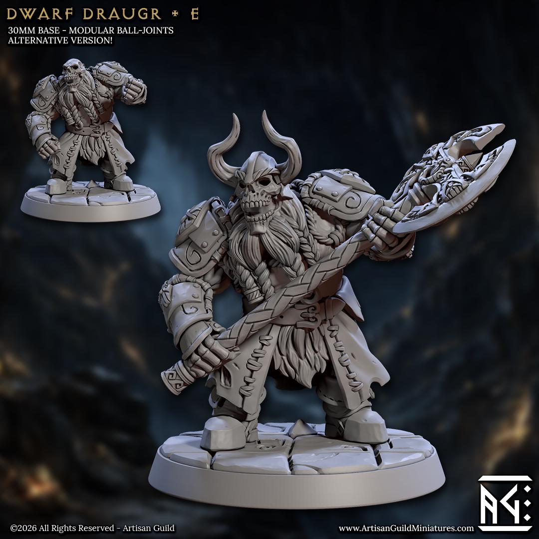 Undead Dwarf, Draugr Pose E - Curse of Goldvein - Unpainted Miniature