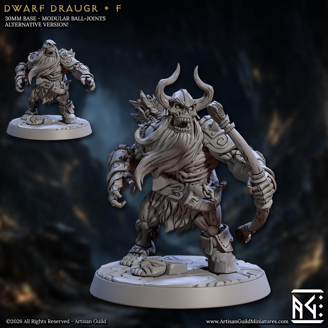 Undead Dwarf, Draugr Pose F - Curse of Goldvein - Unpainted Miniature