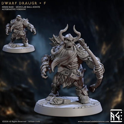 Undead Dwarf, Draugr Pose F - Curse of Goldvein - Unpainted Miniature