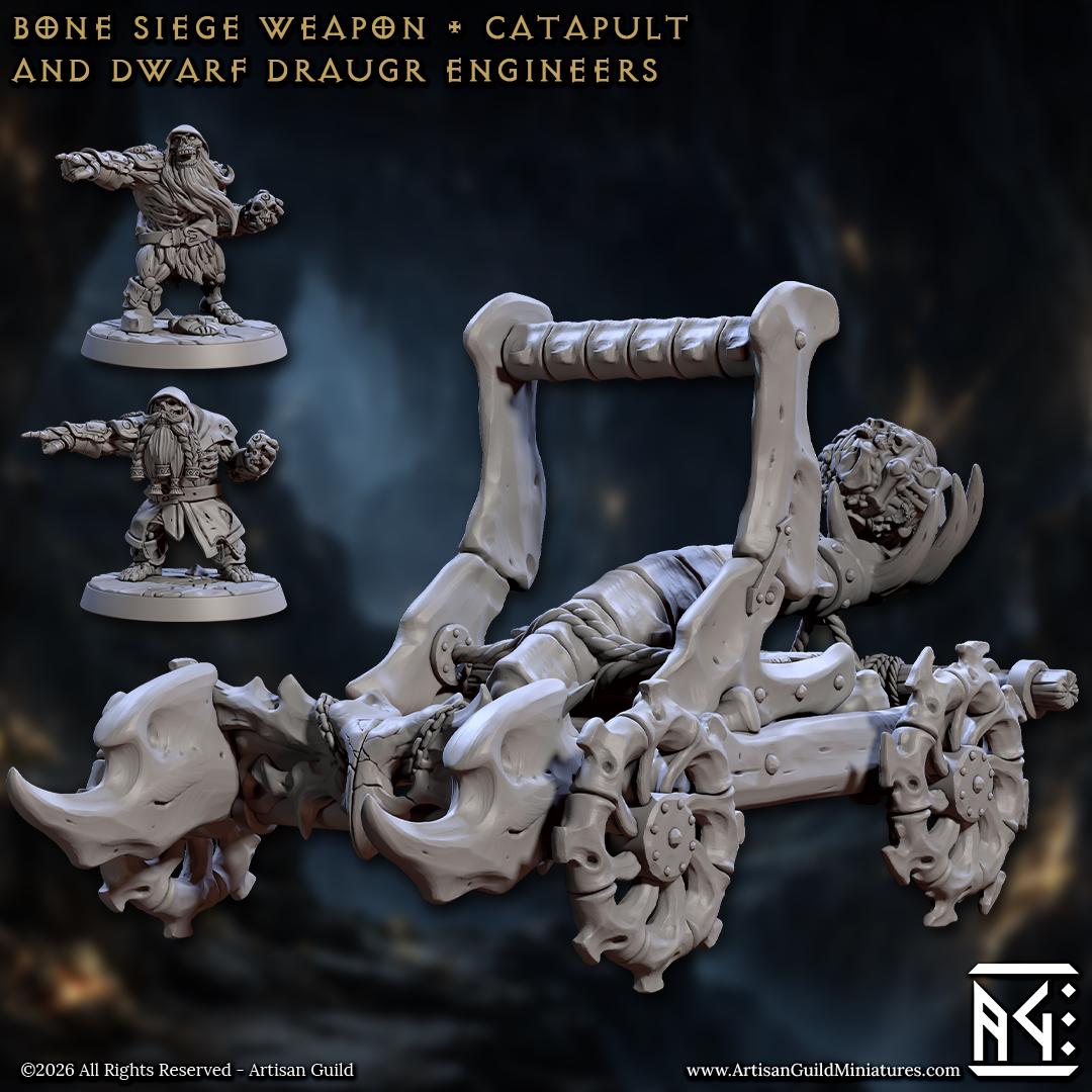 Undead Dwarven Siege Weapons, 3 Variants - Curse of Goldvein - Unpainted Miniature