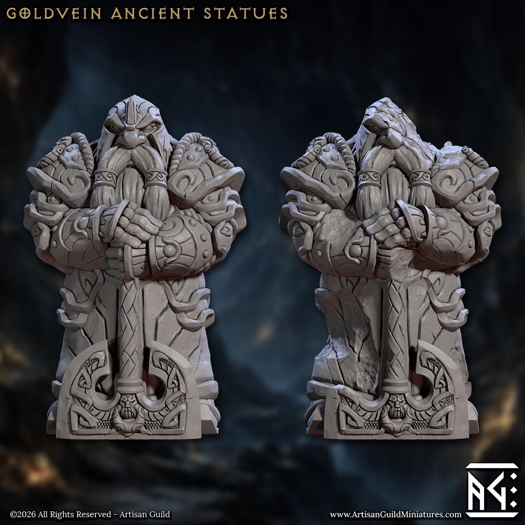 Ancient Statues - Curse of Goldvein - Unpainted Miniature