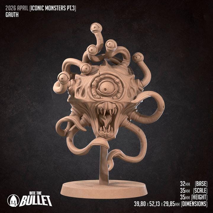 Gauth, Lesser Eye Tyrant - 32mm, 35mm Scale - Unpainted Miniature