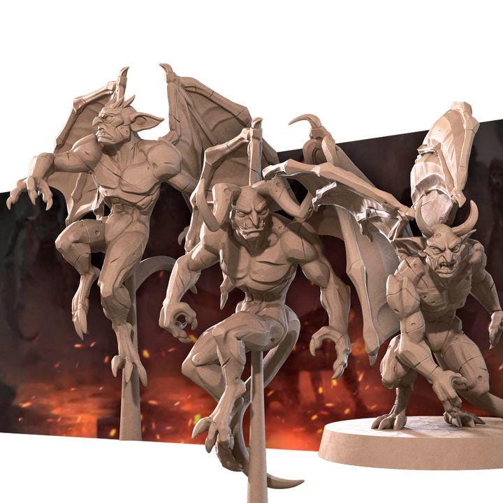 Gargoyles - 32mm, 35mm Scale - Unpainted Miniature