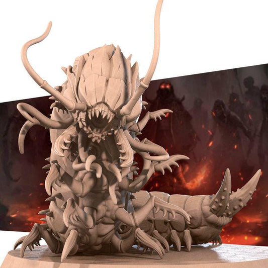 Carrion Crawler, Worm Monster - 32mm, 35mm Scale - Unpainted Miniature