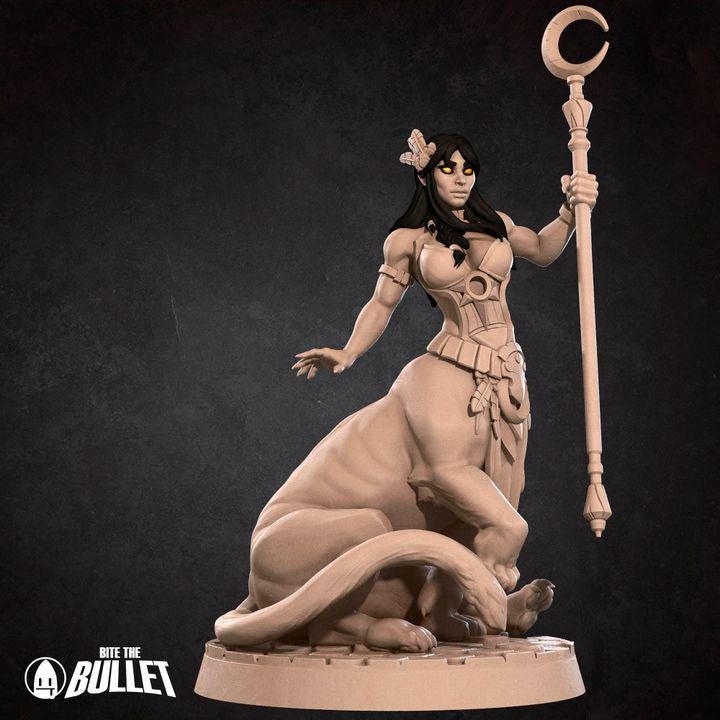 Laia, Gilded Lamia, Pinup - 32mm, 35mm Scale - Unpainted Miniature