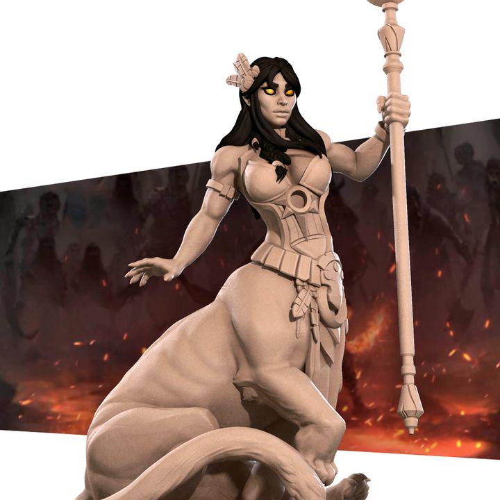 Laia, Gilded Lamia, Pinup - 32mm, 35mm Scale - Unpainted Miniature