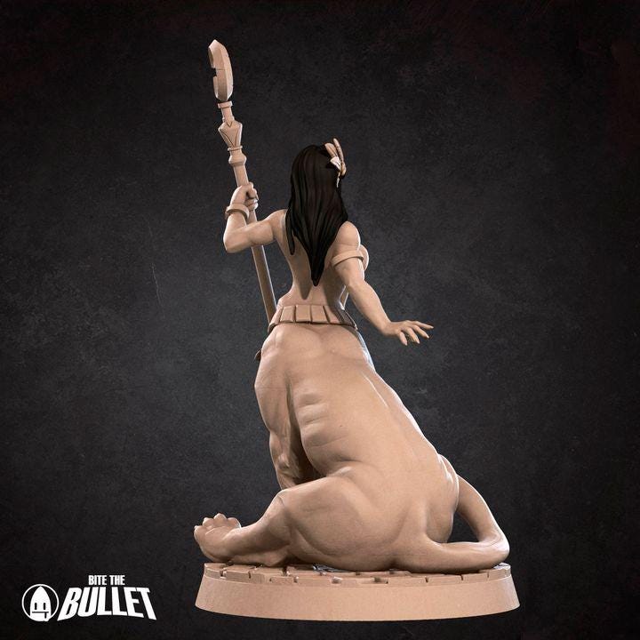 Laia, Gilded Lamia, Pinup - 32mm, 35mm Scale - Unpainted Miniature