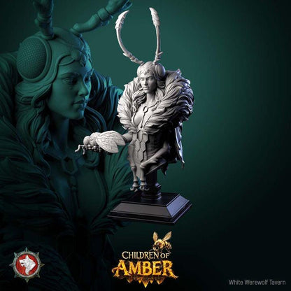 Amber Queen, Bug Woman - Unpainted Miniature Bust