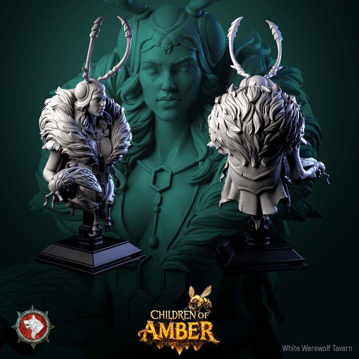Amber Queen, Bug Woman - Unpainted Miniature Bust