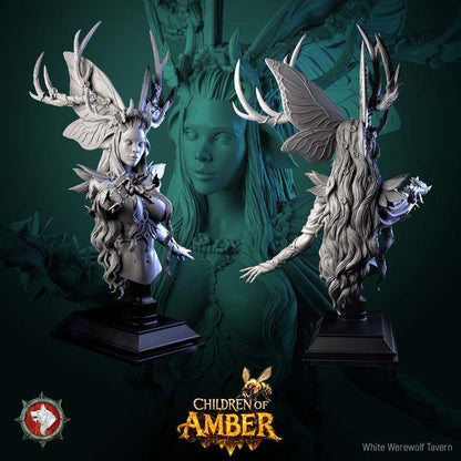 Pale Wanderer, Female Druid - Unpainted Miniature Bust