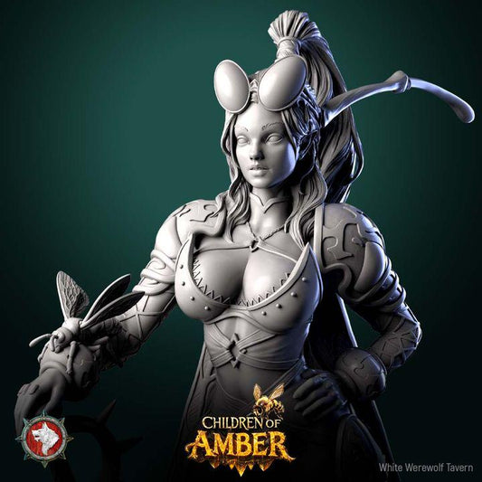 Swarm Commander, Female Bug Folk - Children of Amber - Unpainted Miniature