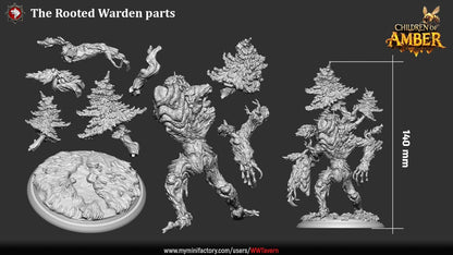 Rooted Warden, Awakened Tree - 32mm Scale - Unpainted Miniature