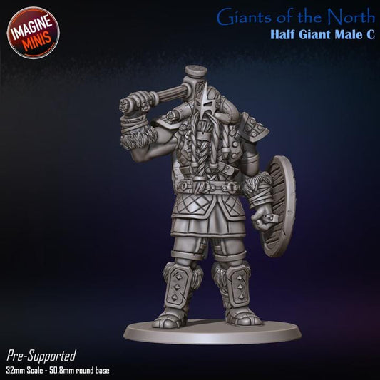 Half Giant Male, Pose C - Giants of the North - Unpainted Miniature