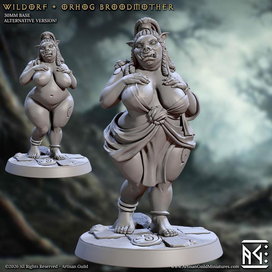 Wildorf the Broodmoter, Pinup - Orhog, Orc Pig Warband - Unpainted Miniature