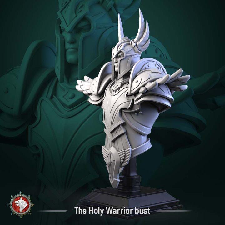 Holy Warrior - Unpainted Miniature Bust