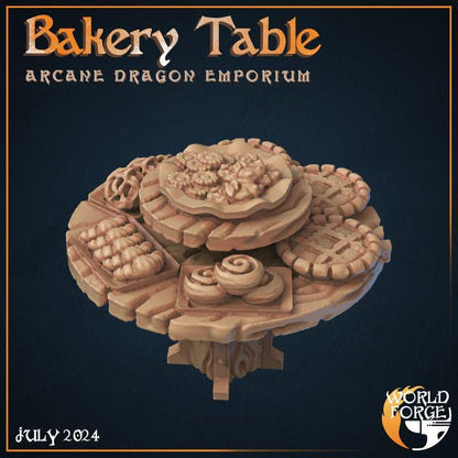 Bakery Table - Arcane Dragon Emporium - 32mm Scale - Unpainted Miniature