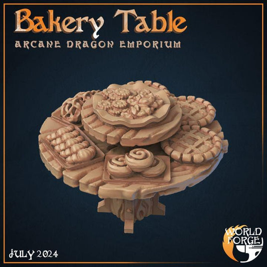 Bakery Table - Arcane Dragon Emporium - 32mm Scale - Unpainted Miniature