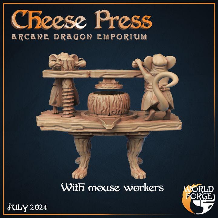 Cheese Press - Arcane Dragon Emporium - 32mm Scale - Unpainted Miniature