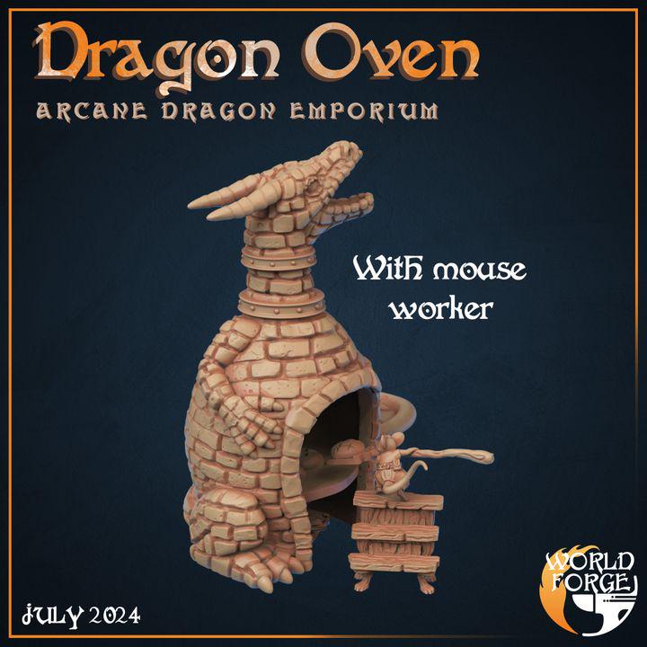 Dragon Oven - Arcane Dragon Emporium - 32mm Scale - Unpainted Miniature