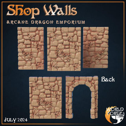 Bakery Walls - Arcane Dragon Emporium - 32mm Scale - Unpainted Miniature
