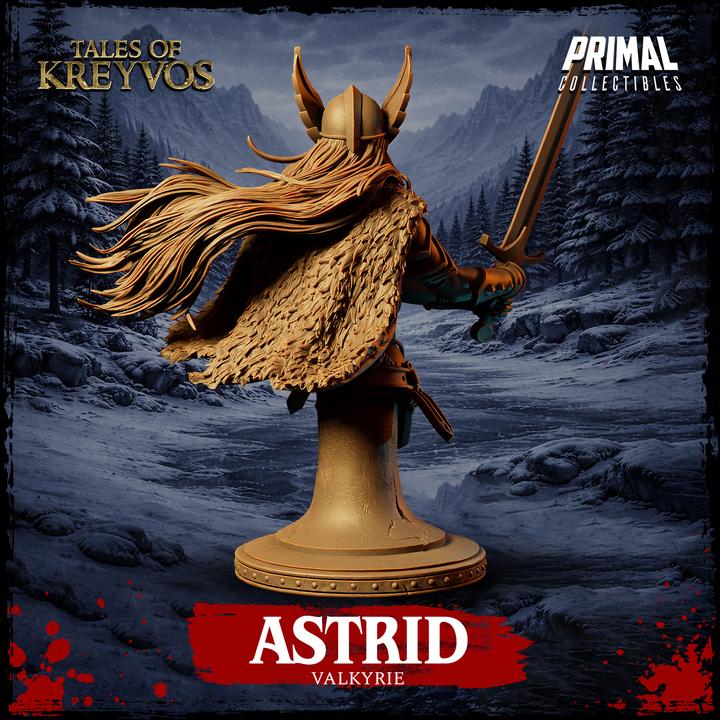 Astrid, Valkyrie, Tales of Kreyvos - Unpainted Miniature Bust