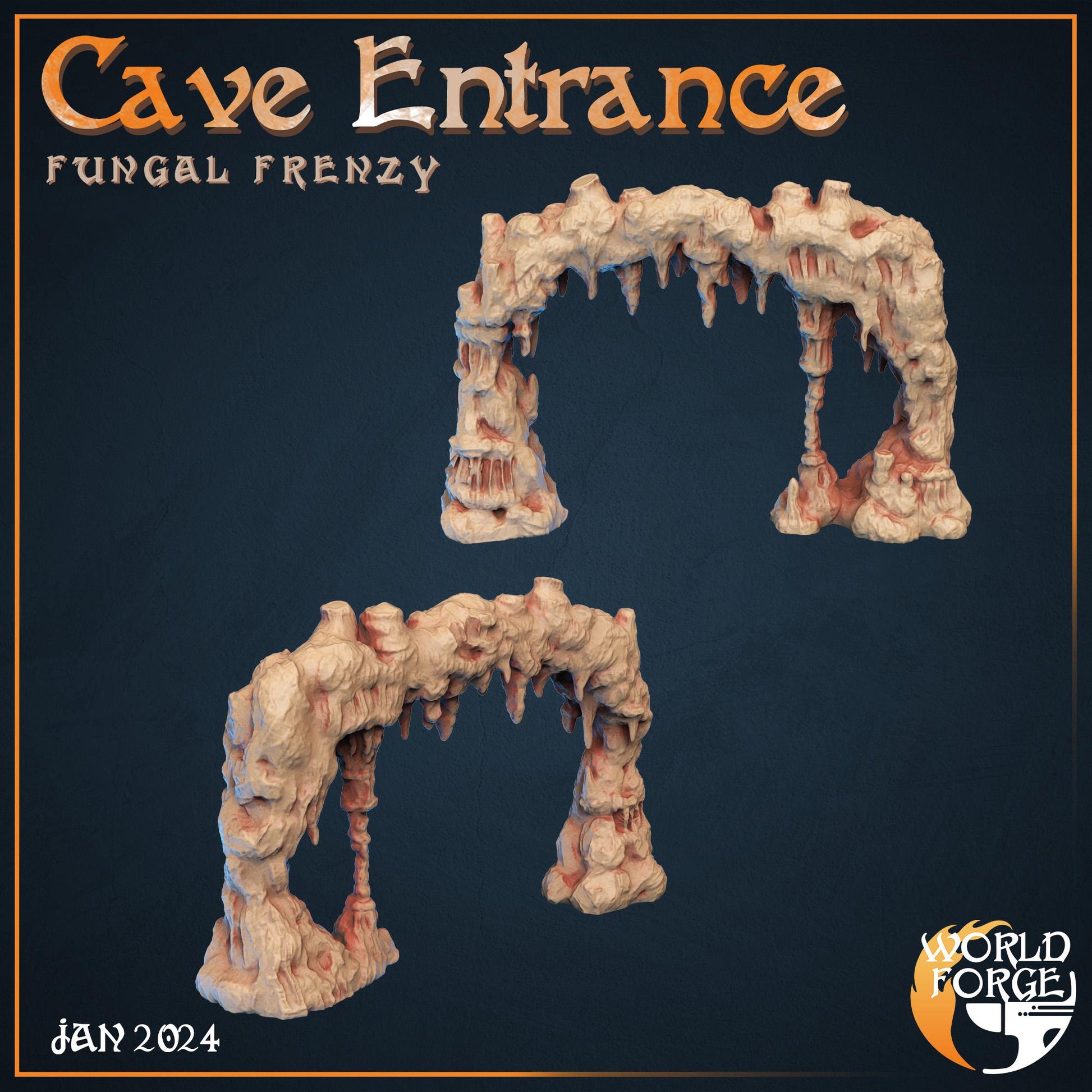 Cave Terrain - Fungal Frenzy Collection - Unpainted Miniature