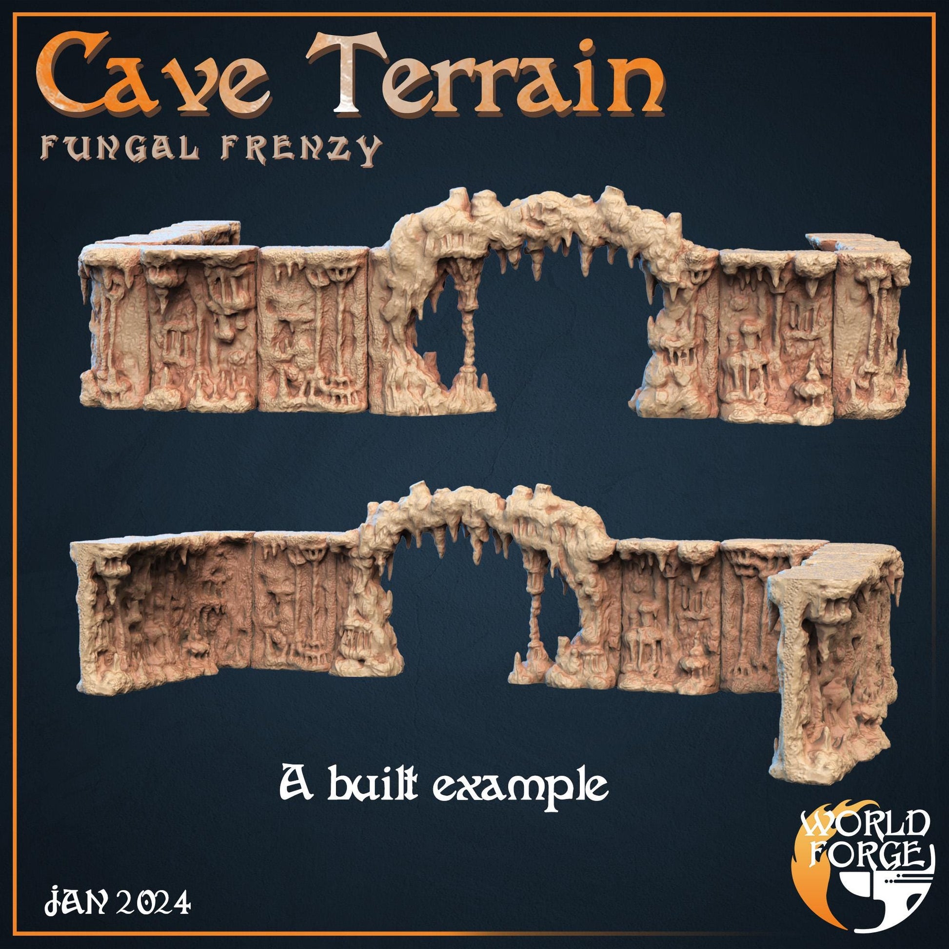 Cave Terrain - Fungal Frenzy Collection - Unpainted Miniature