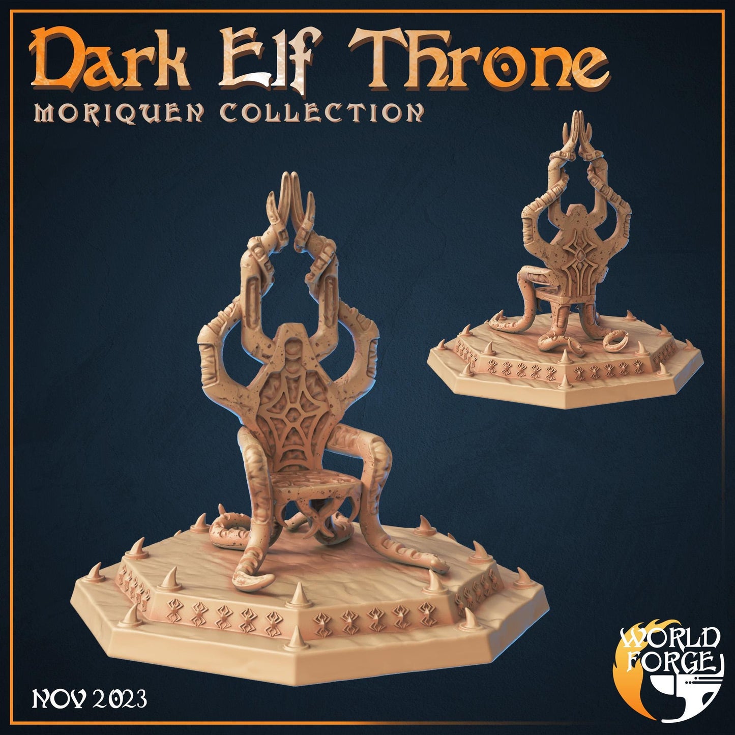 Dark Elf Throne - Moriquen Collection - Unpainted Miniature