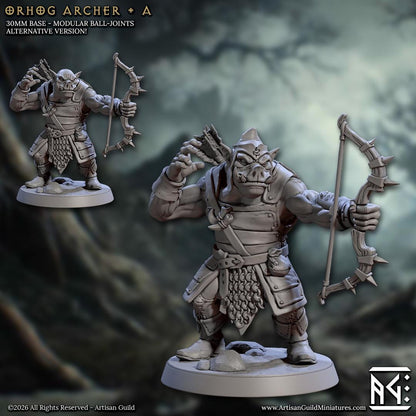 Orhog Archer, Pose A Orc Pig Warband - Unpainted Miniature