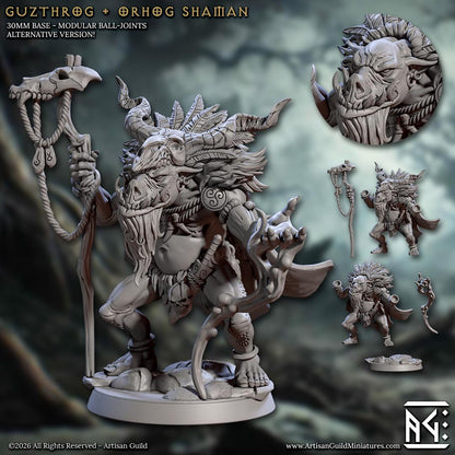 Shaman, Guzthrog - Orhog, Orc Pig Warband - Unpainted Miniature