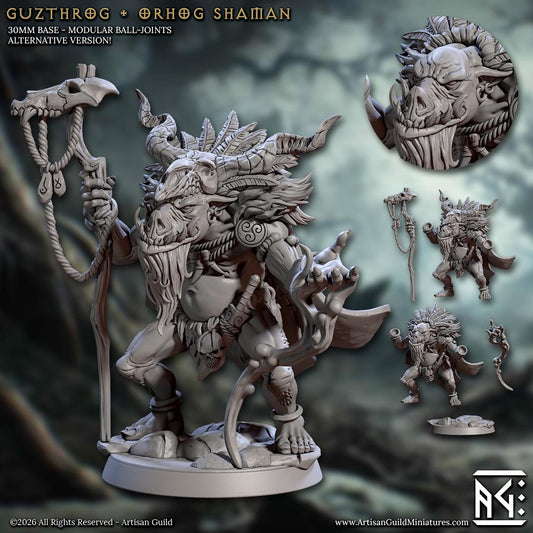 Shaman, Guzthrog - Orhog, Orc Pig Warband - Unpainted Miniature