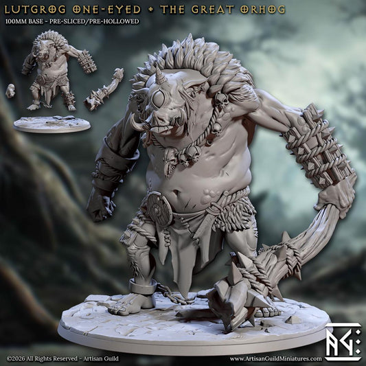 Lutgrog One-Eyed, Giant Orhog - Orc Pig Warband - Unpainted Miniature