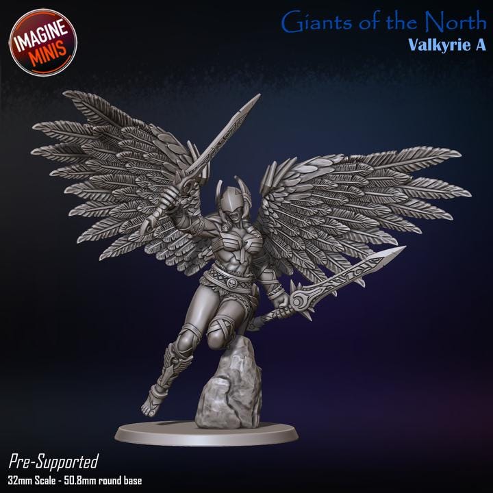 Giant Valkyrie, Pose A - Giants of the North - Unpainted Miniature