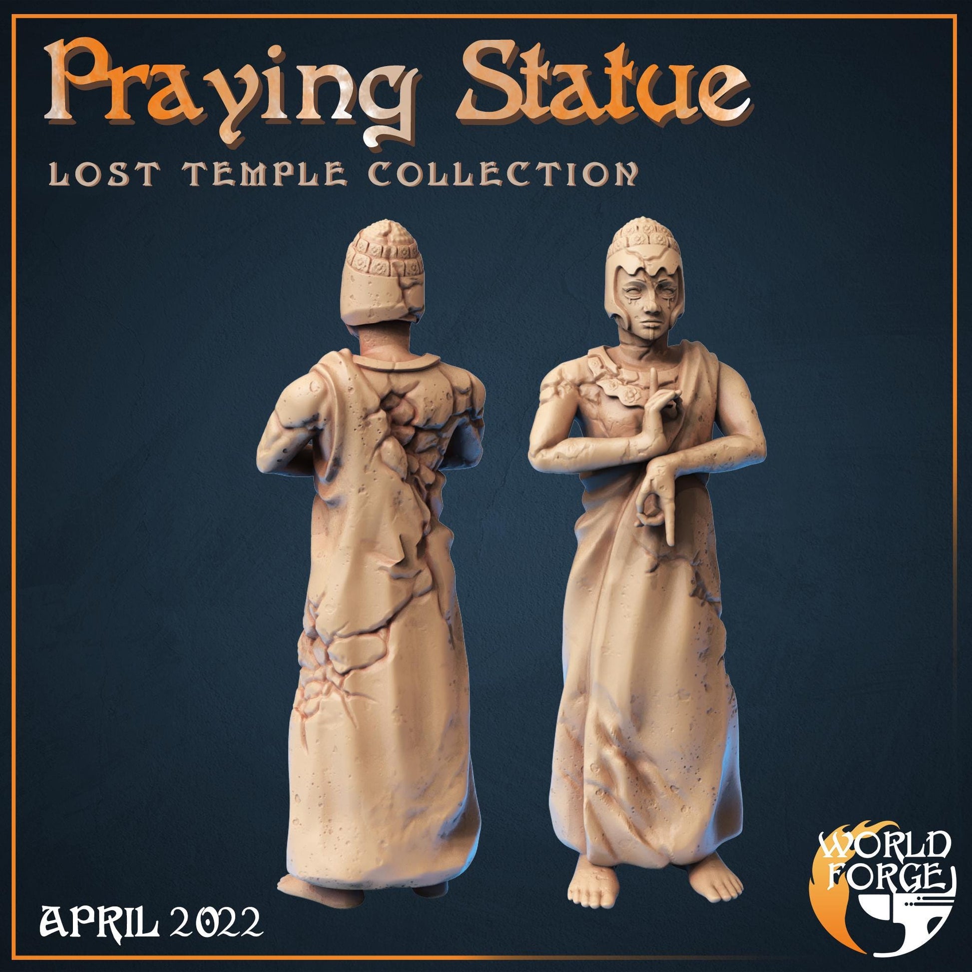 Temple Statues, 2 Poses - Lost Temple Collection - Unpainted Miniature